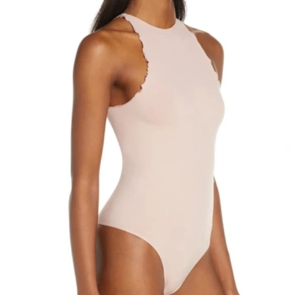 FREE PEOPLE Intimately Fp Feels Right Thong Bodysuit tan xs/s
